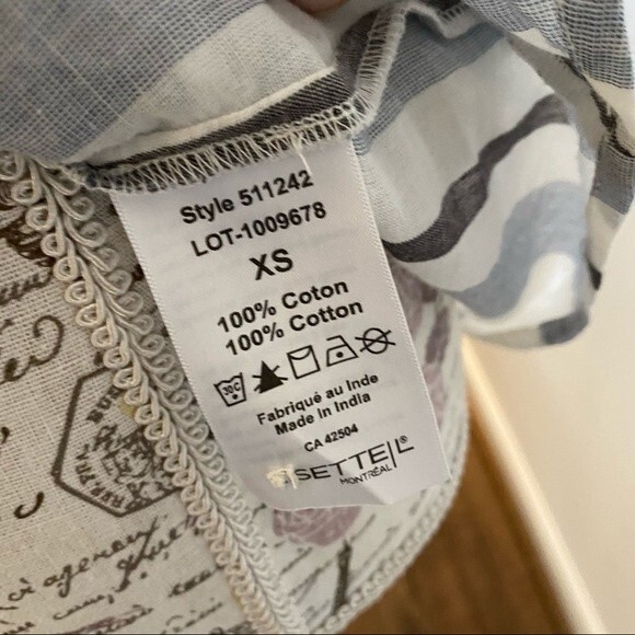 Lisette Montreal striped button up peasant blouse - Picture 7 of 9